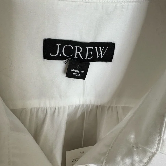 NWT J. Crew Amelia Ruffle Hem Shirt Dress S White Poplin BR461 size Small - Picture 5 of 9